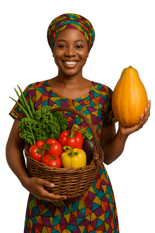 Black woman fruit and vegetable vendor